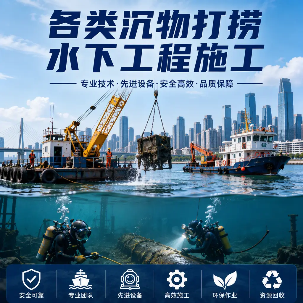 平安各类沉物打捞，水下工程施工