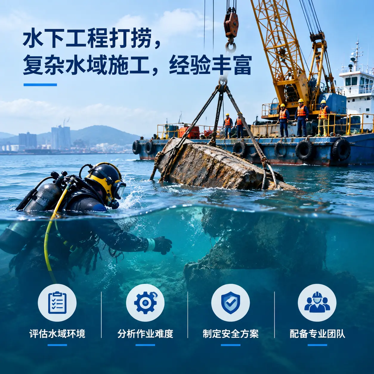 水下工程打捞,复杂水域施工,经验丰富平安